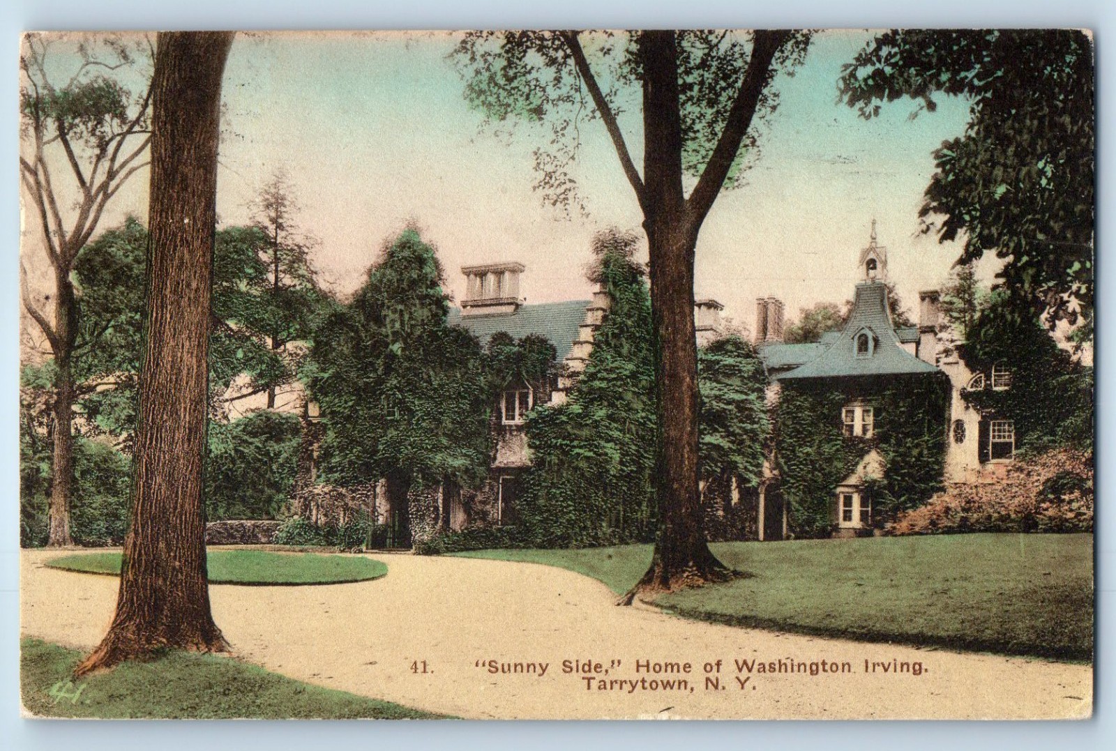 c1924 Tarrytown New York NY Vintage Postcard Sunny Side Home Washington Irving c1924 Tarrytown New York NY Vintage Postcard Sunny Side Home Washington Irving