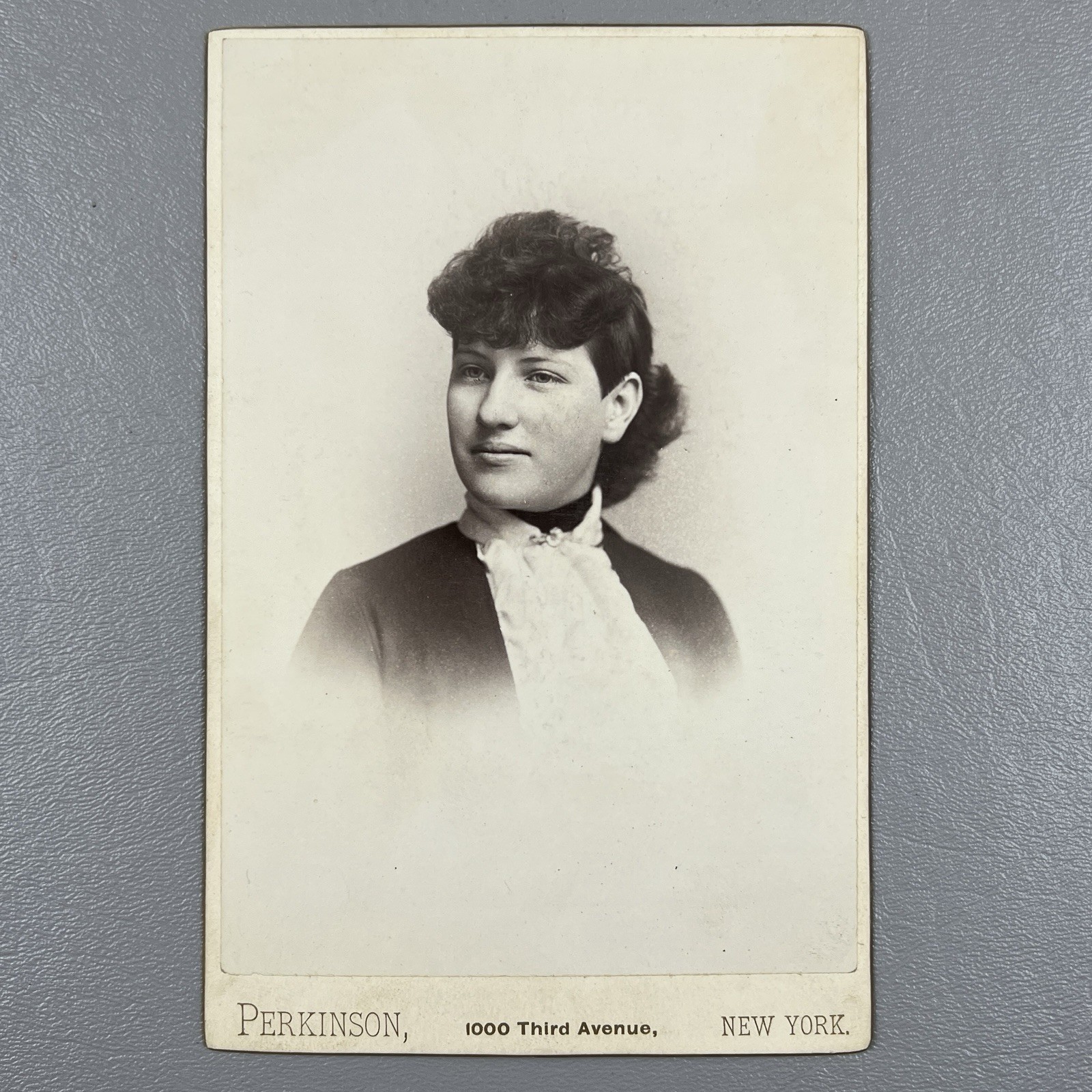 Antique Cabinet Card Photo Woman Portrait Perkinson New York c1890s Female Antique Cabinet Card Photo Woman Portrait Perkinson New York c1890s Female