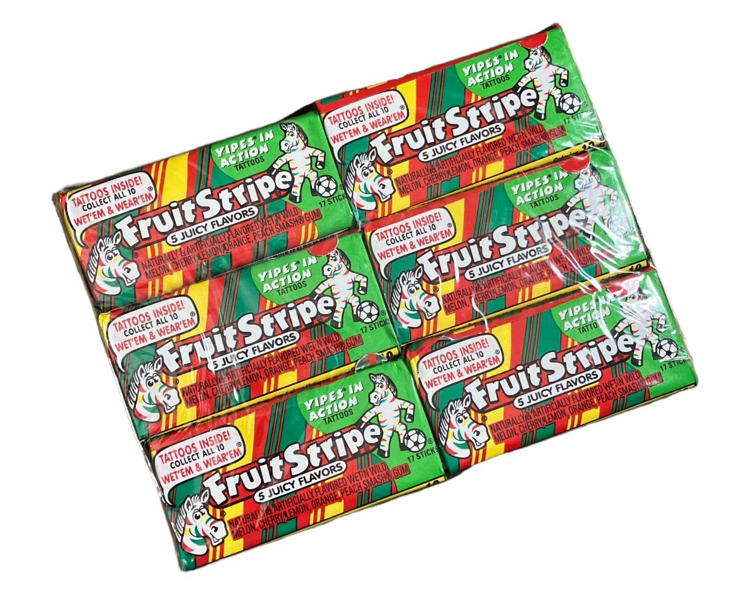Fruit Stripe Chewing Gum 12 Packs 1 Box Tattoos Discontinued Collectible Rare Fruit Stripe Chewing Gum 12 Packs 1 Box Tattoos Discontinued Collectible Rare