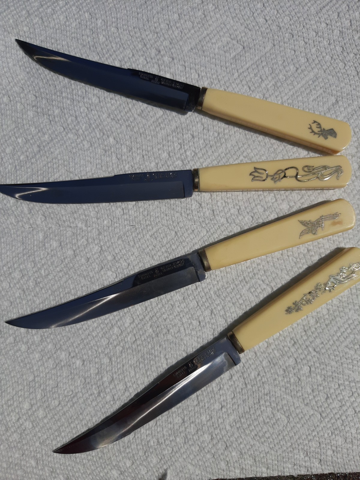 4 Piece Vintage Knife Set Kiebitz Gebr Emde Solingen Germany w/ Original Box 4 Piece Vintage Knife Set Kiebitz Gebr Emde Solingen Germany w/ Original Box