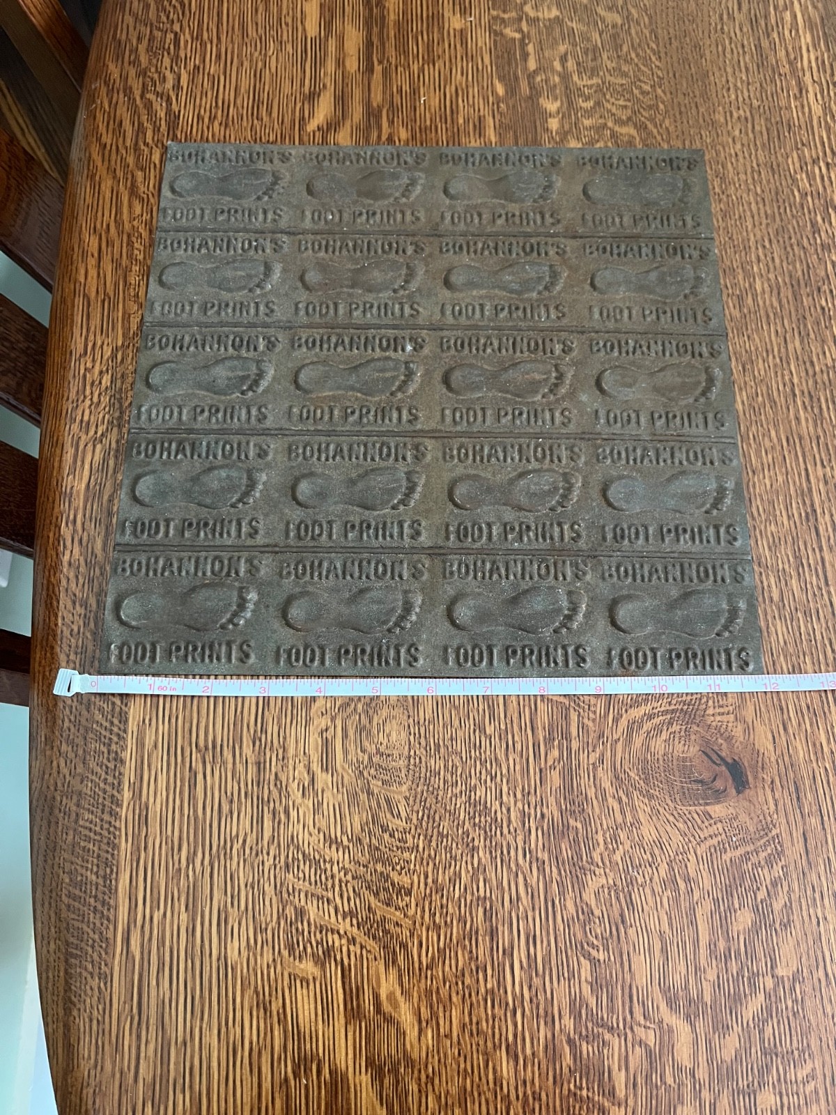 Rare Bohannon’s Footprints Chewing Tobacco Tin Mold Stamp Plate Winston, N.C. Rare Bohannon’s Footprints Chewing Tobacco Tin Mold Stamp Plate Winston, N.C.