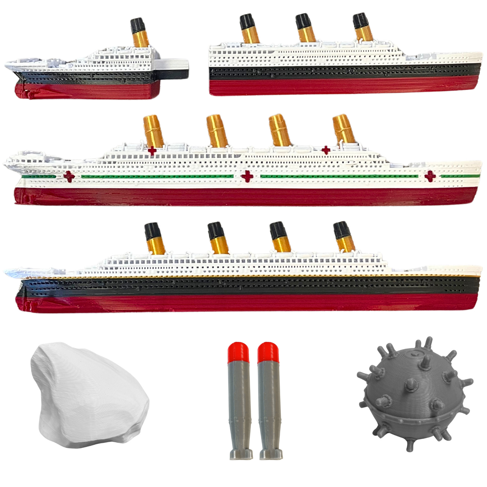3 Pk Split In Half Titanic & Britannic & Olympic Bath Boat And Pool Toy 3 Pk Split In Half Titanic & Britannic & Olympic Bath Boat And Pool Toy