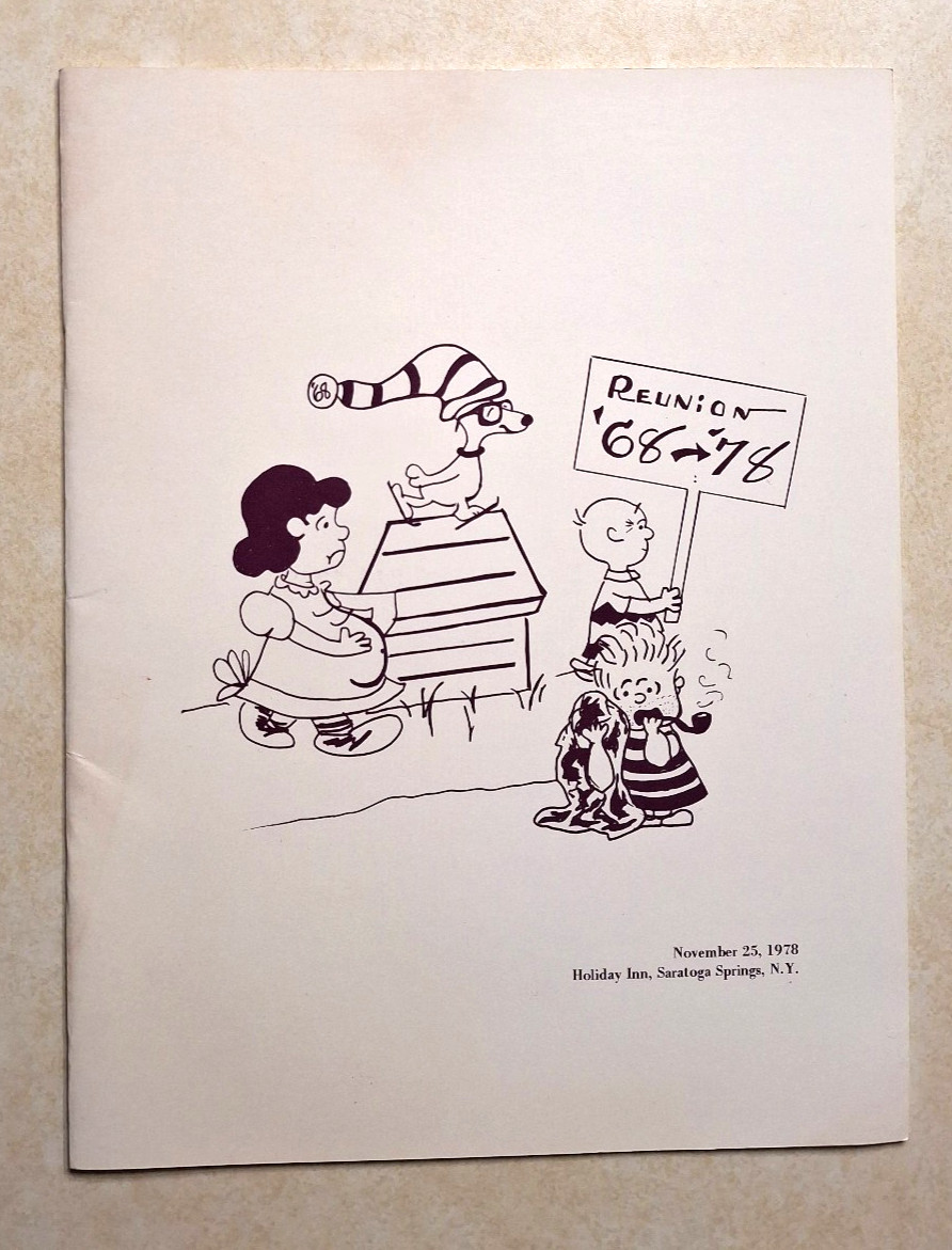 Vintage Amsterdam High School NY Class of 1968 Reunion Program Snoopy Peanuts
