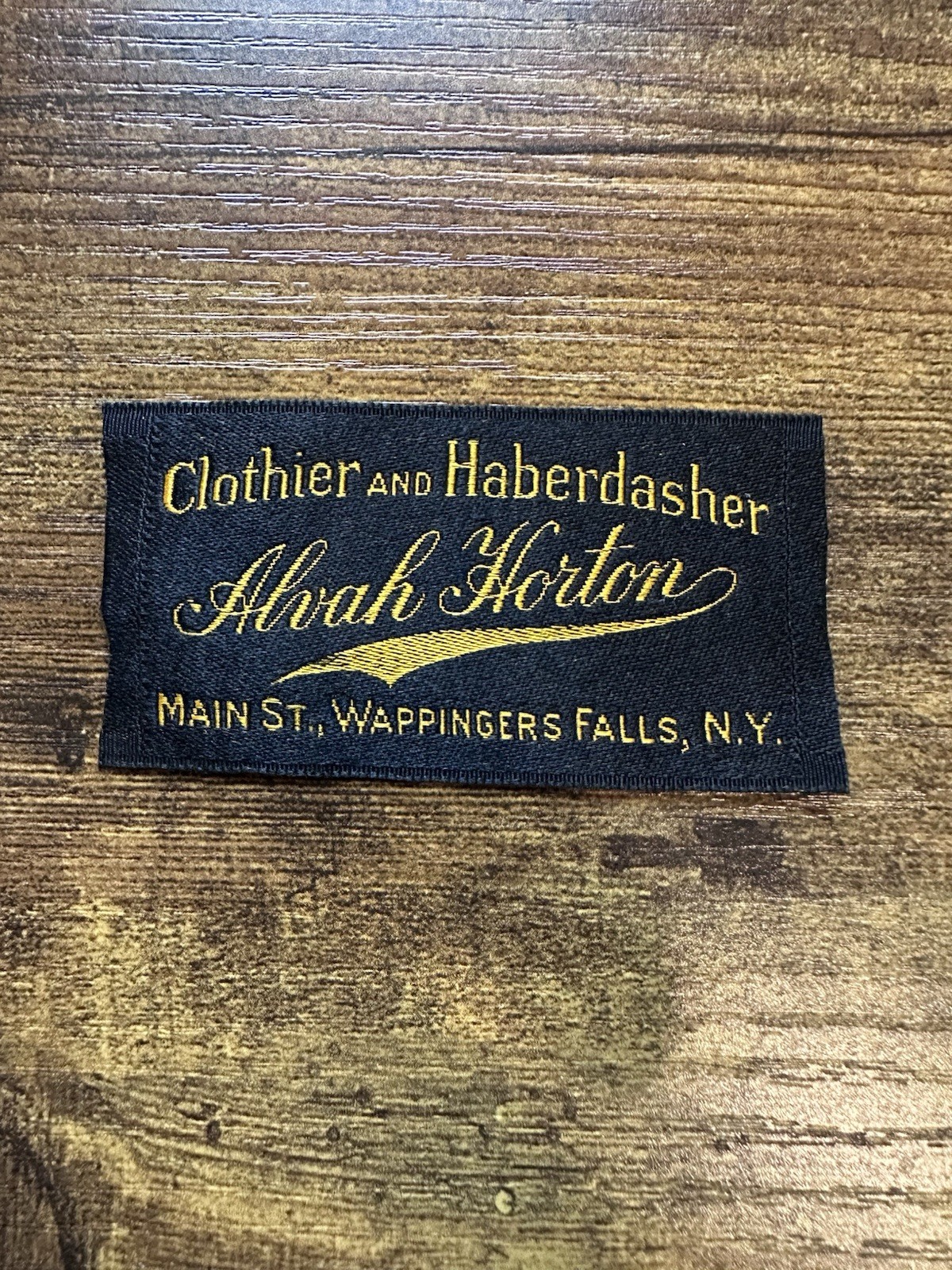 Antique Vintage Alvah Horton Haberdasher Clothing Label Wappingers NY Antique Vintage Alvah Horton Haberdasher Clothing Label Wappingers NY