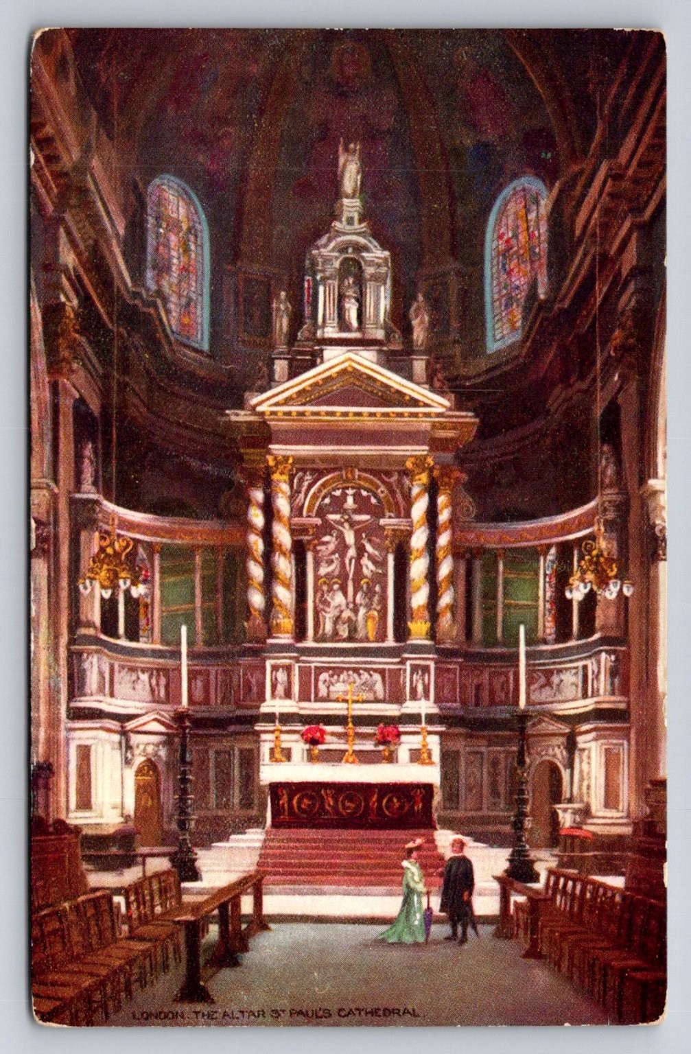 London St. Paul\'s Cathedral Altar Oilette Postcard Raphael Tuck 7042 c.1910