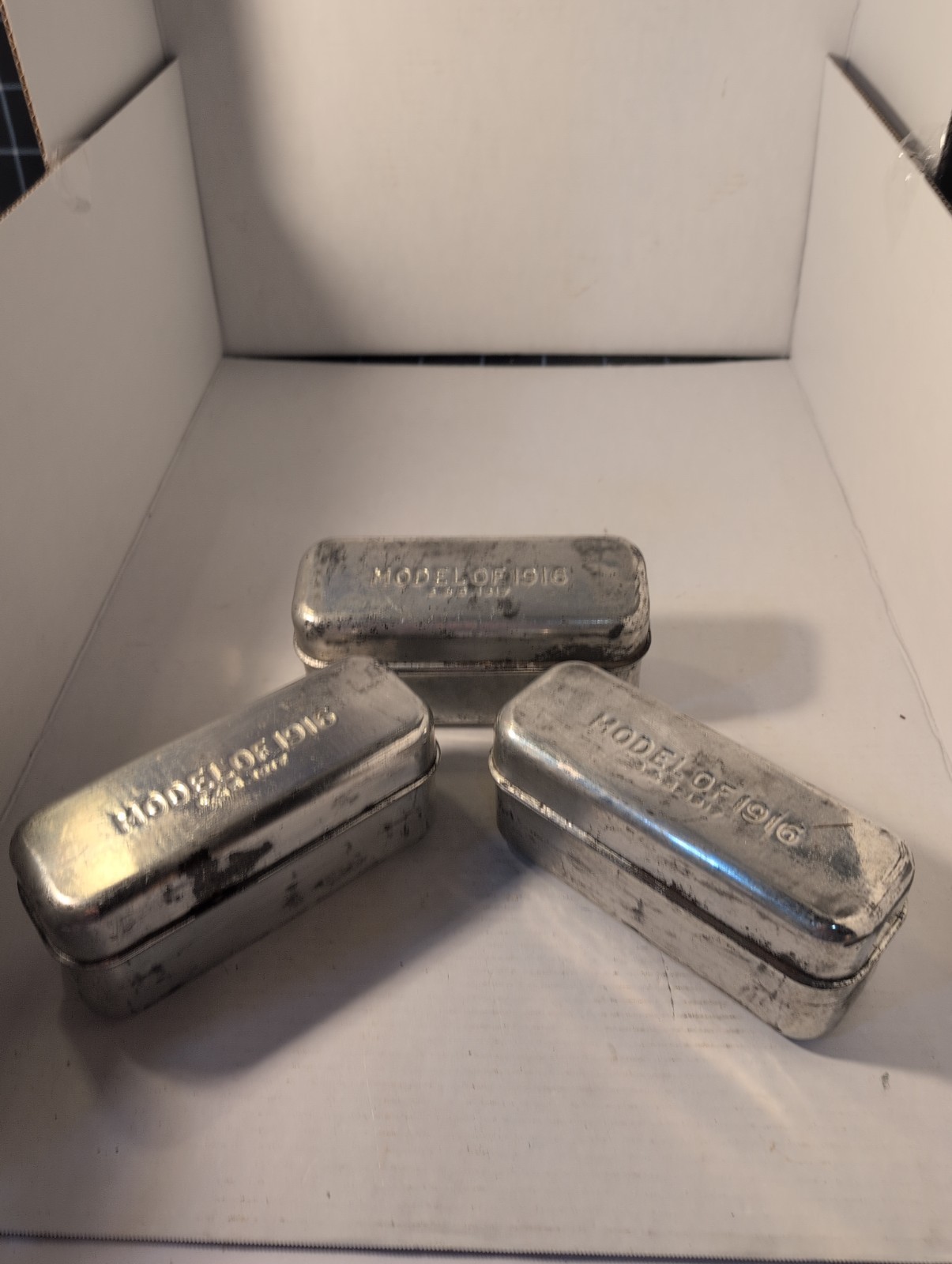 Original WWI U.S. Army Model of 1917 Bacon Ration Tins, Lot of 3 Orrs Hardware Original WWI U.S. Army Model of 1917 Bacon Ration Tins, Lot of 3 Orrs Hardware