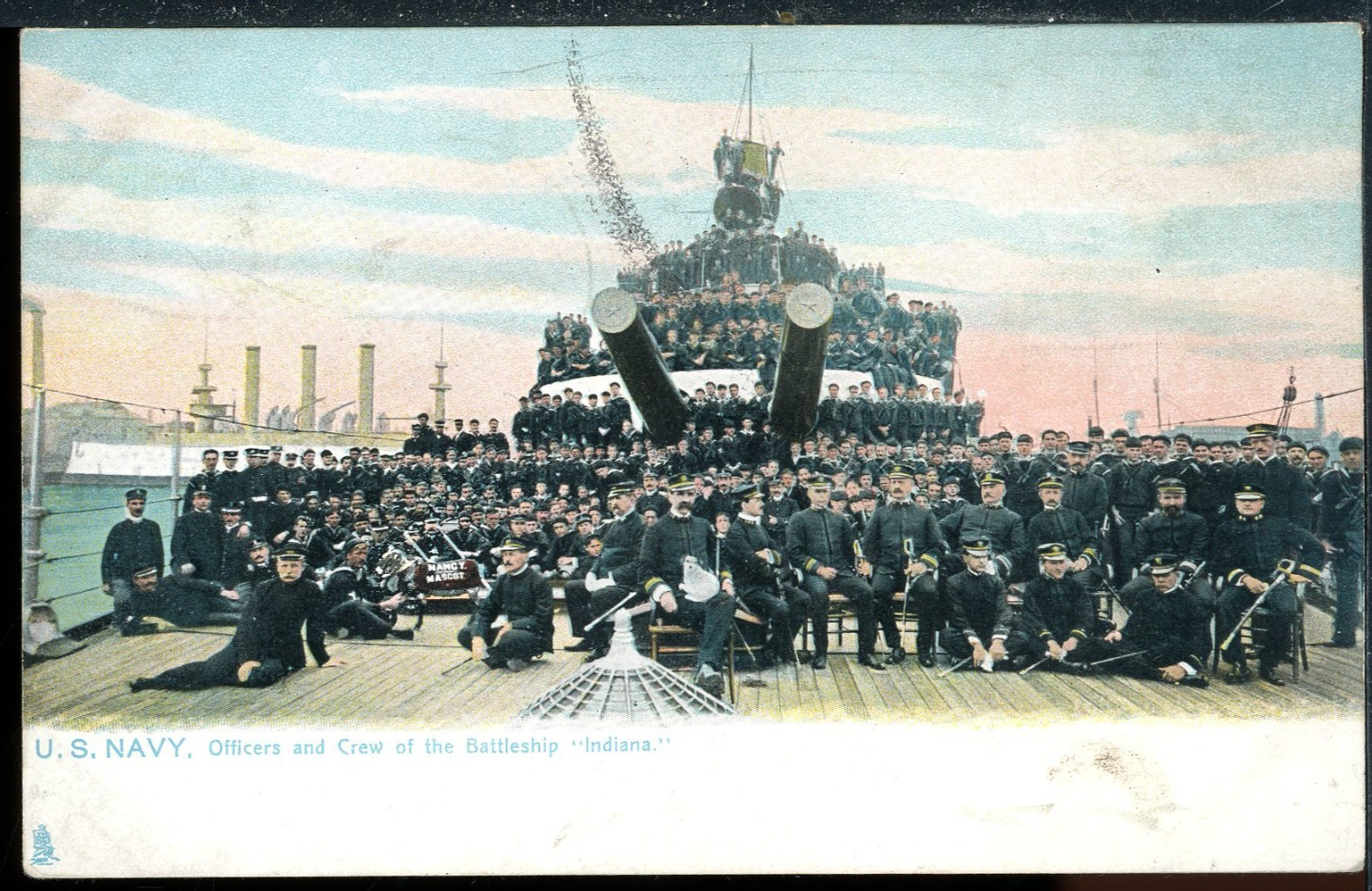 1941 Tuck's U.S. Navy Battleship Indiana Officers & Crew Vintage Postcard A2264 1941 Tuck's U.S. Navy Battleship Indiana Officers & Crew Vintage Postcard A2264