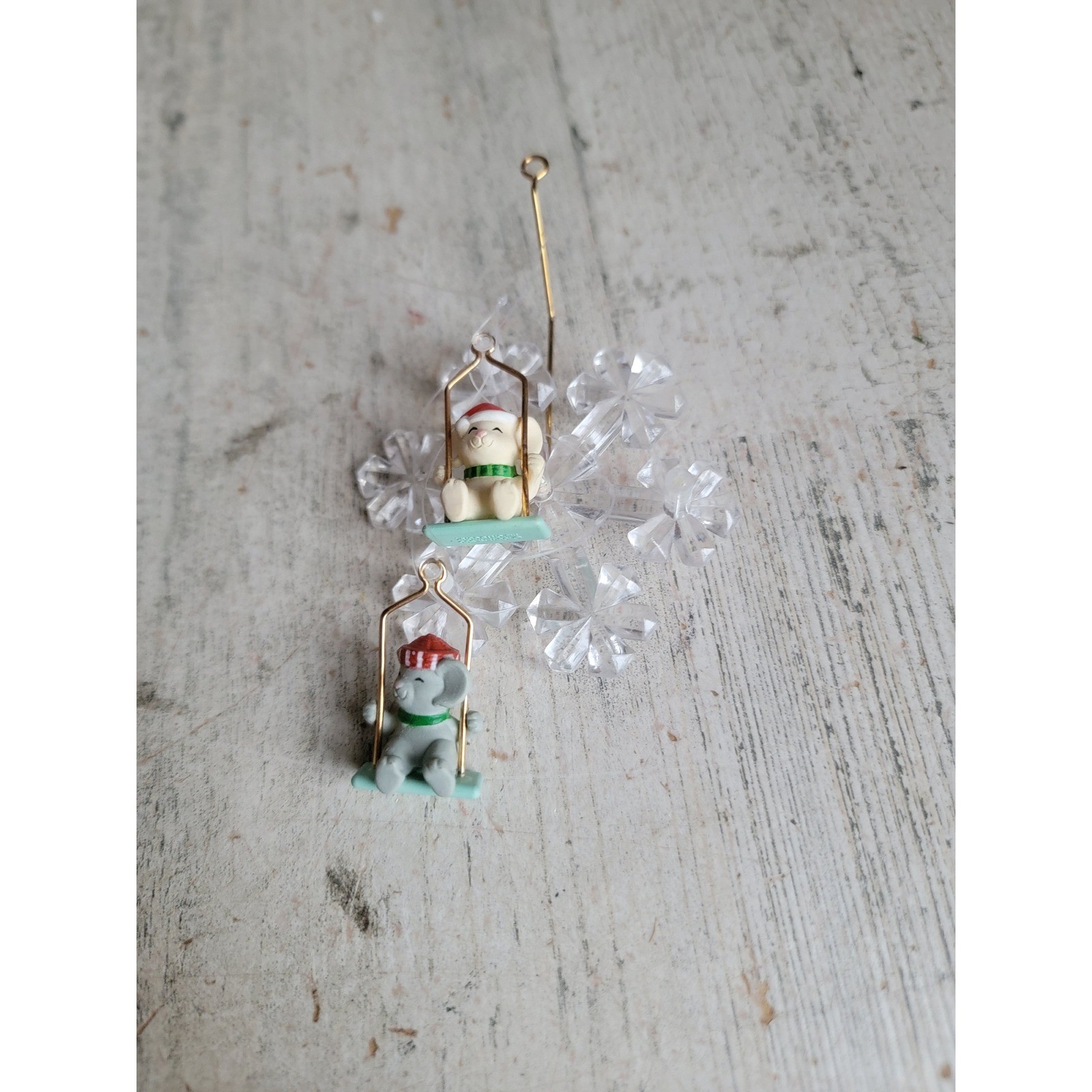 Enesco mouse AS IS ferris wheel snowflake vintage ornament Xmas
