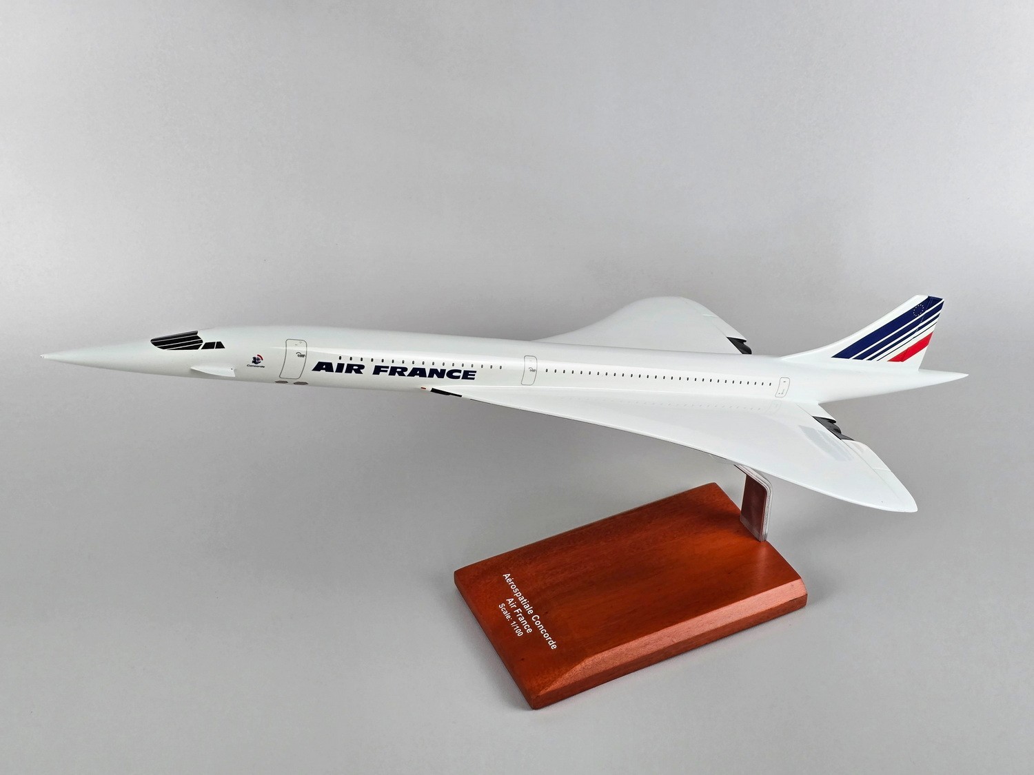 Air France BAC Concorde airliner display airplane model scale 1/100