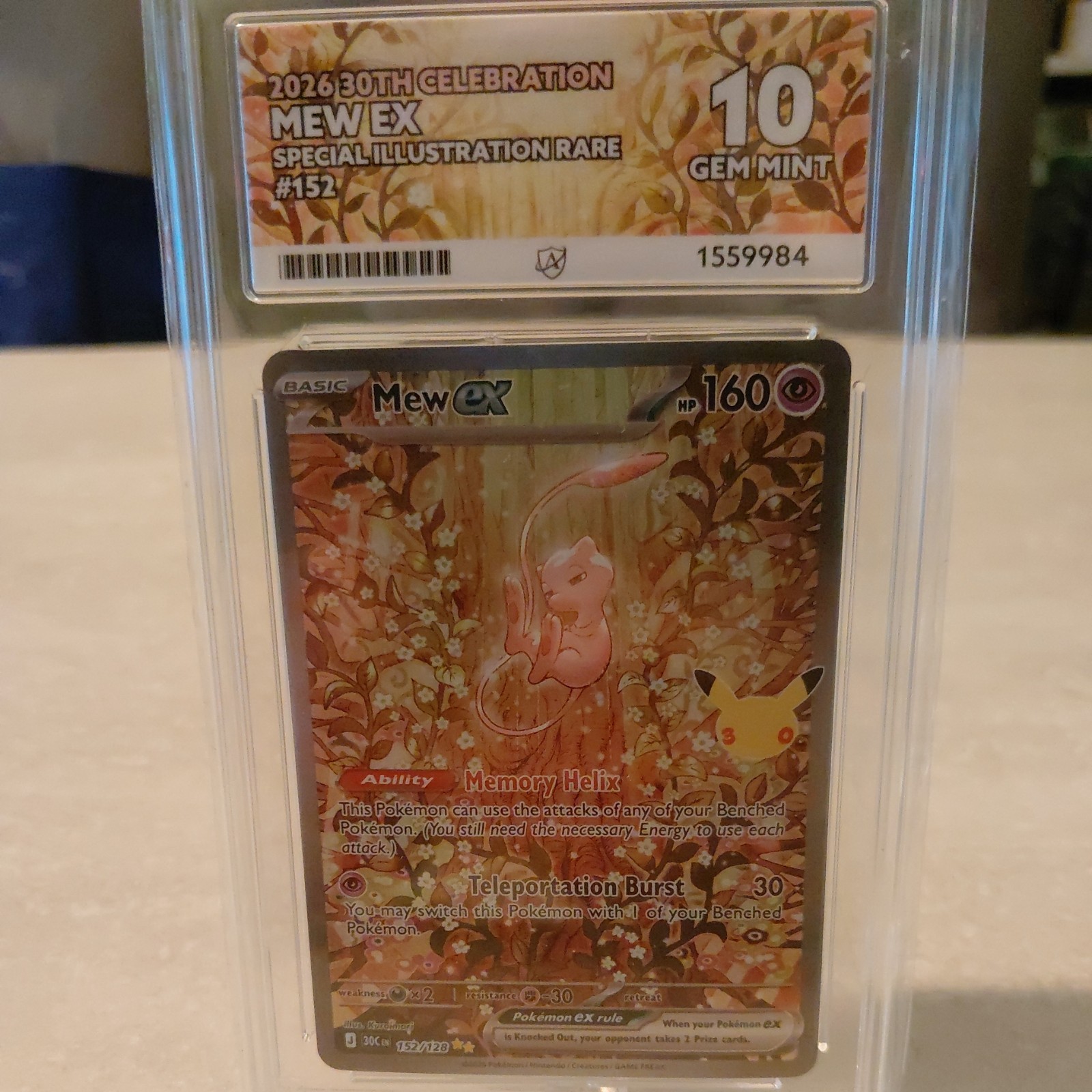 Pokemon 30th Celebration Mew ex 152/128 Holo Special Illustration Rare - Ace 10