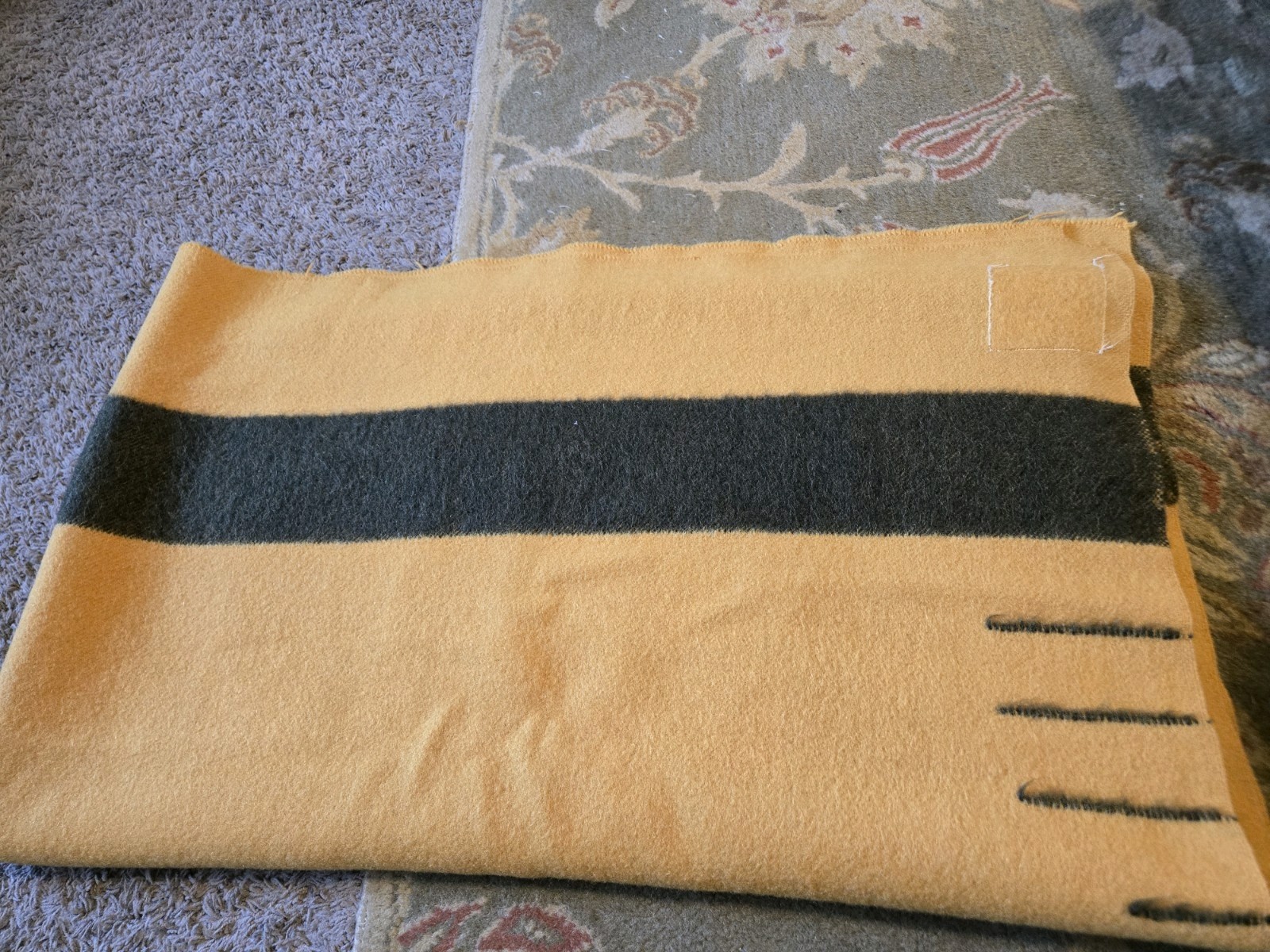 Hudson Bay Blanket Point Camel w/ Brown/green Stripe unique EXCELLENT CONDITION Hudson Bay Blanket Point Camel w/ Brown/green Stripe unique EXCELLENT CONDITION