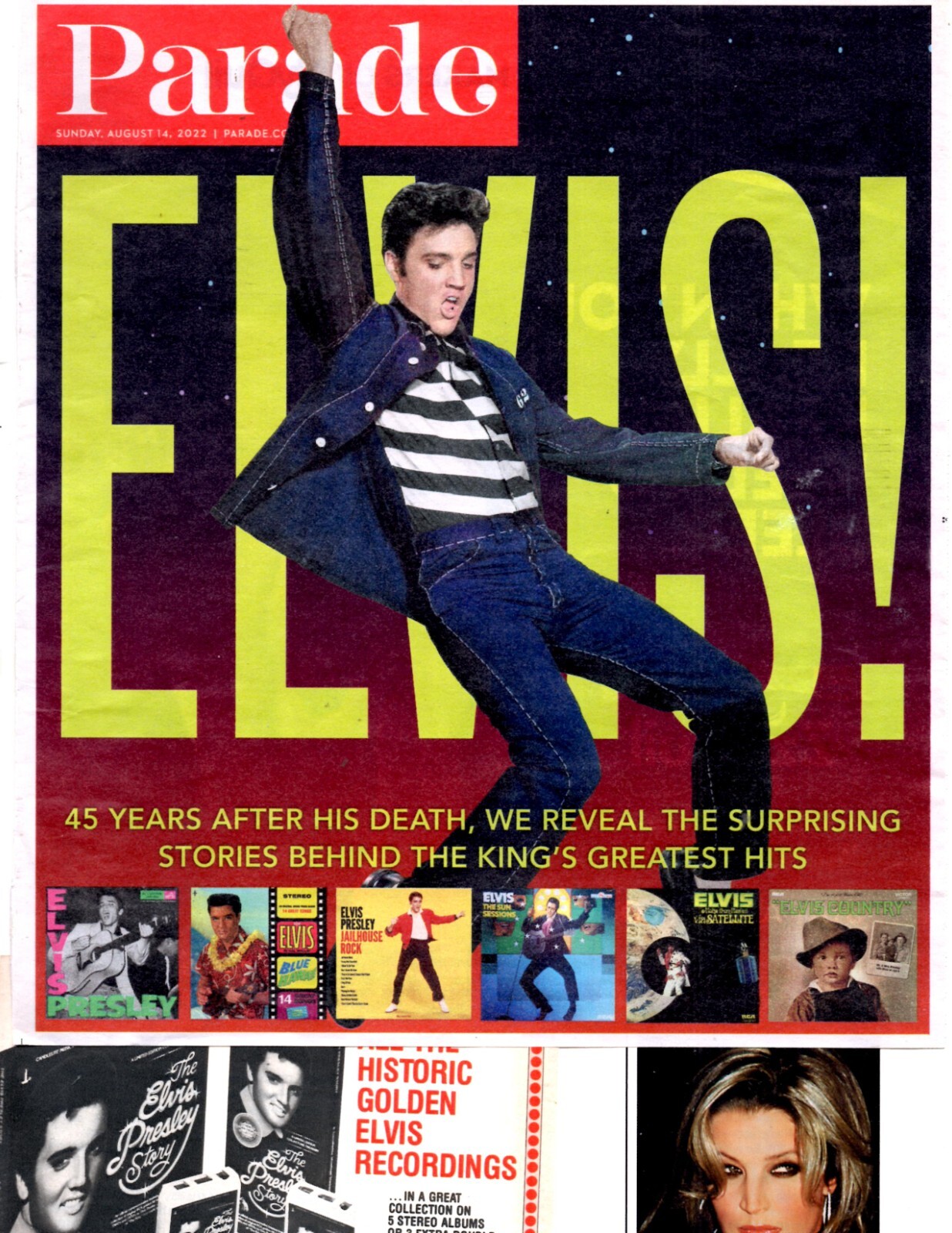 ELVIS PRESLEY: 160+ separate, original clippings pages lot -50+ years- 1 pound ELVIS PRESLEY: 160+ separate, original clippings pages lot -50+ years- 1 pound