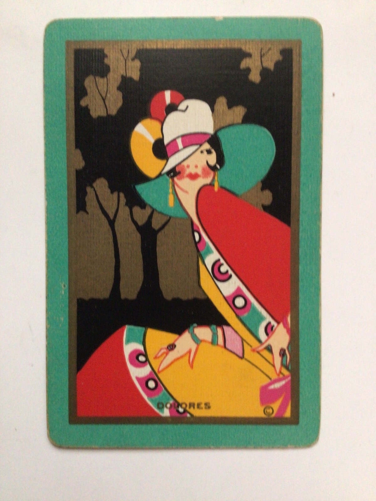 3 Antique Art Deco Narrow Named “DOLORES” Playing Cards Congress c.1920’s 3 Antique Art Deco Narrow Named “DOLORES” Playing Cards Congress c.1920’s