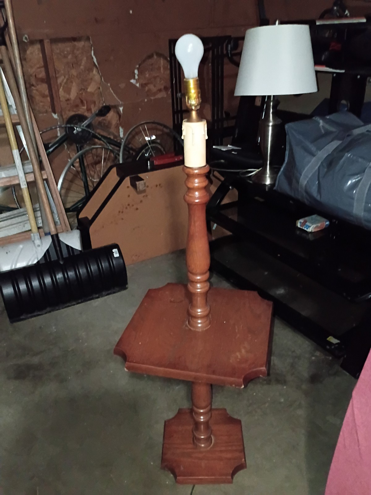 colonial revival floor lamp with attached tavle
