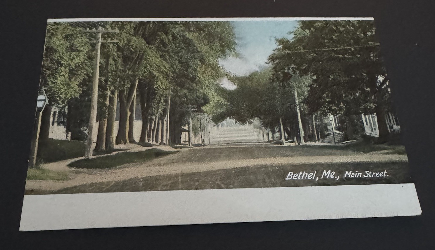 Vintage Bethel Maine ME Postcard Main Street Dirt Road Undivided Back