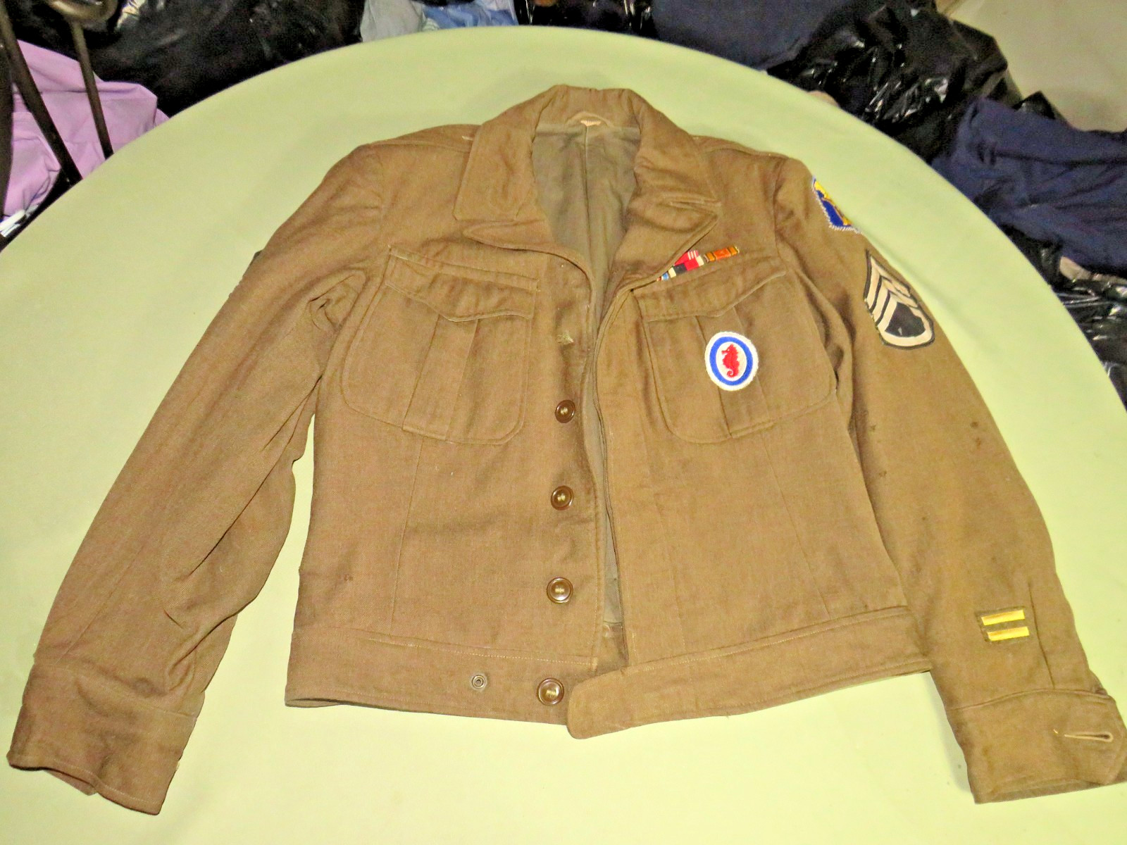 ORIGINAL WW2 WW11 US ARMY SERGEANT IKE JACKET COMBAT ENGINEER VET WAR BRING BACK ORIGINAL WW2 WW11 US ARMY SERGEANT IKE JACKET COMBAT ENGINEER VET WAR BRING BACK