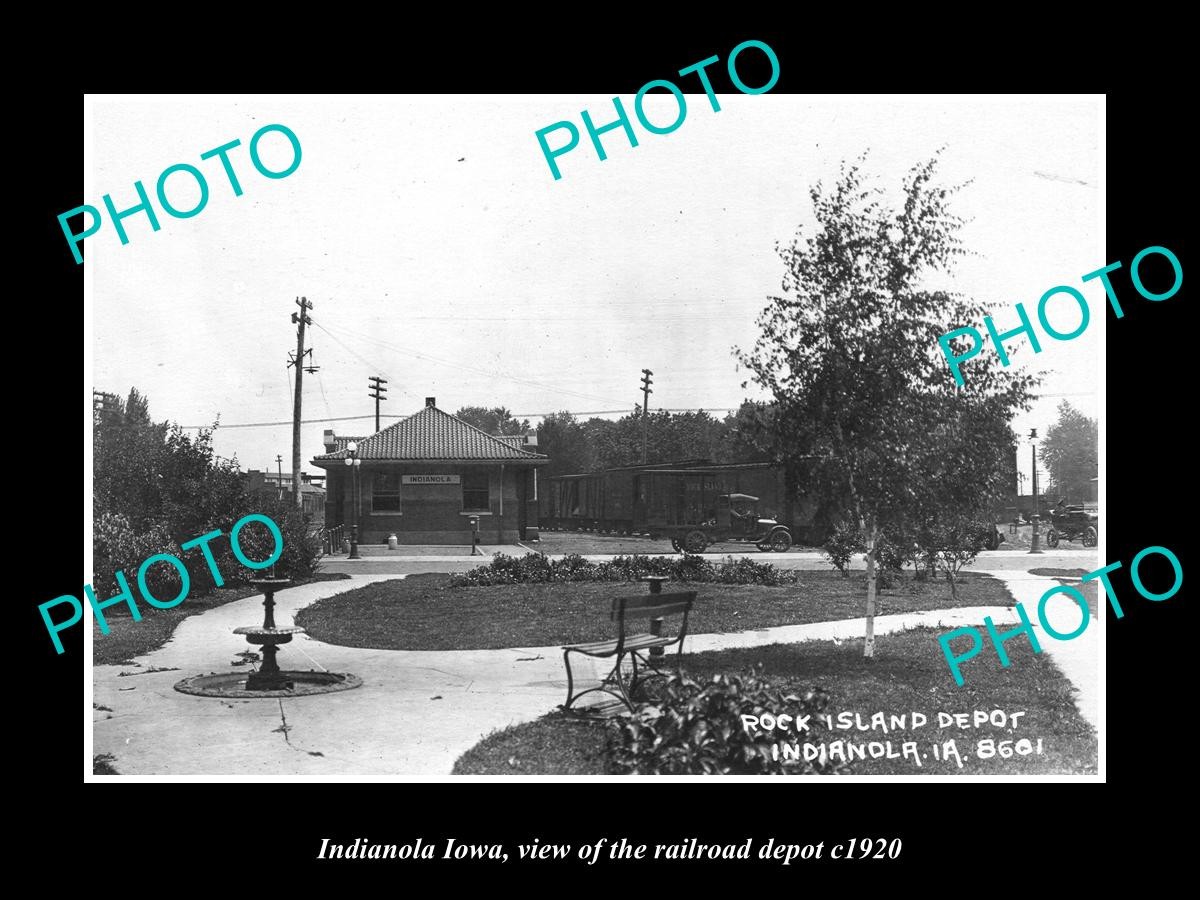 Indianola Iowa View Of The Railroad Depot c1920 Old Large Historic Photo Indianola Iowa View Of The Railroad Depot c1920 Old Large Historic Photo