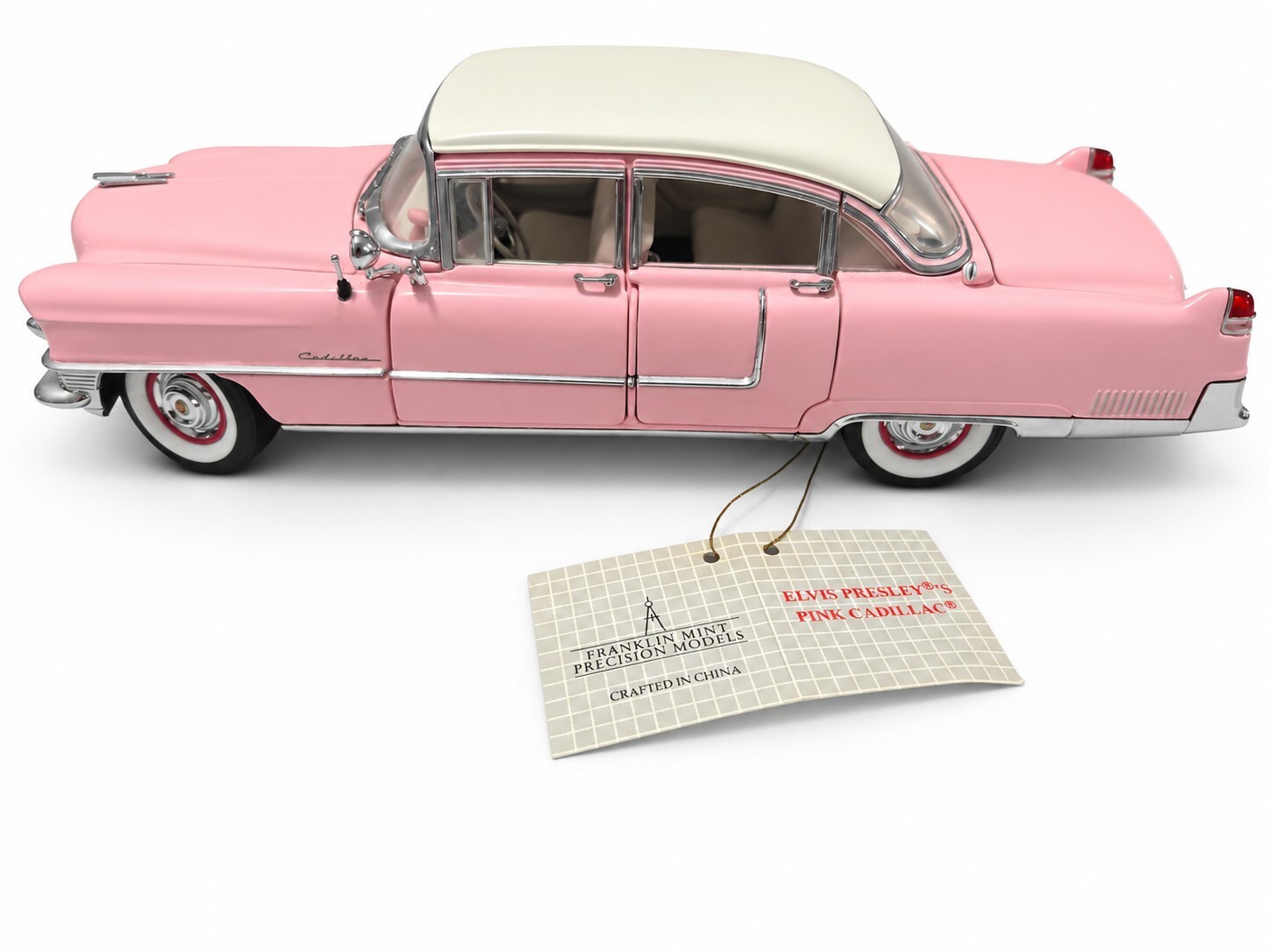 Franklin Mint Elvis Presley 1955 Pink Cadillac Fleetwood 1:24 Diecast w/ Tag Franklin Mint Elvis Presley 1955 Pink Cadillac Fleetwood 1:24 Diecast w/ Tag