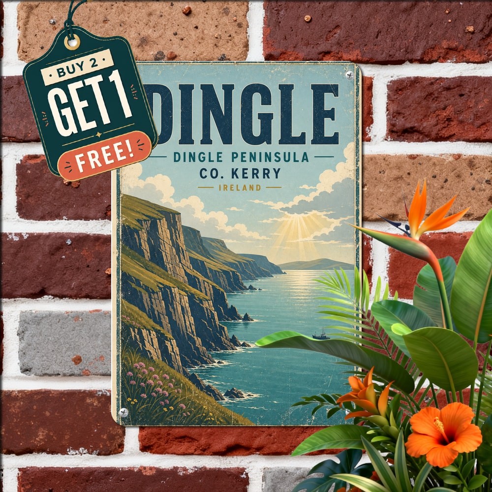 Quirky Regional Travel Sign Vintage Scenic Tourism Metal Wall Decor