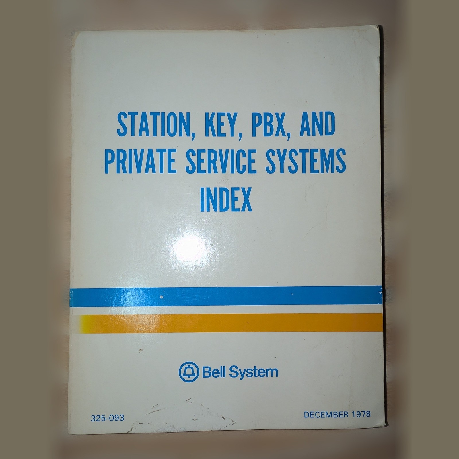 Bell System Station Key PBX Private Service Systems Index 325-093 1975 1978 Lot