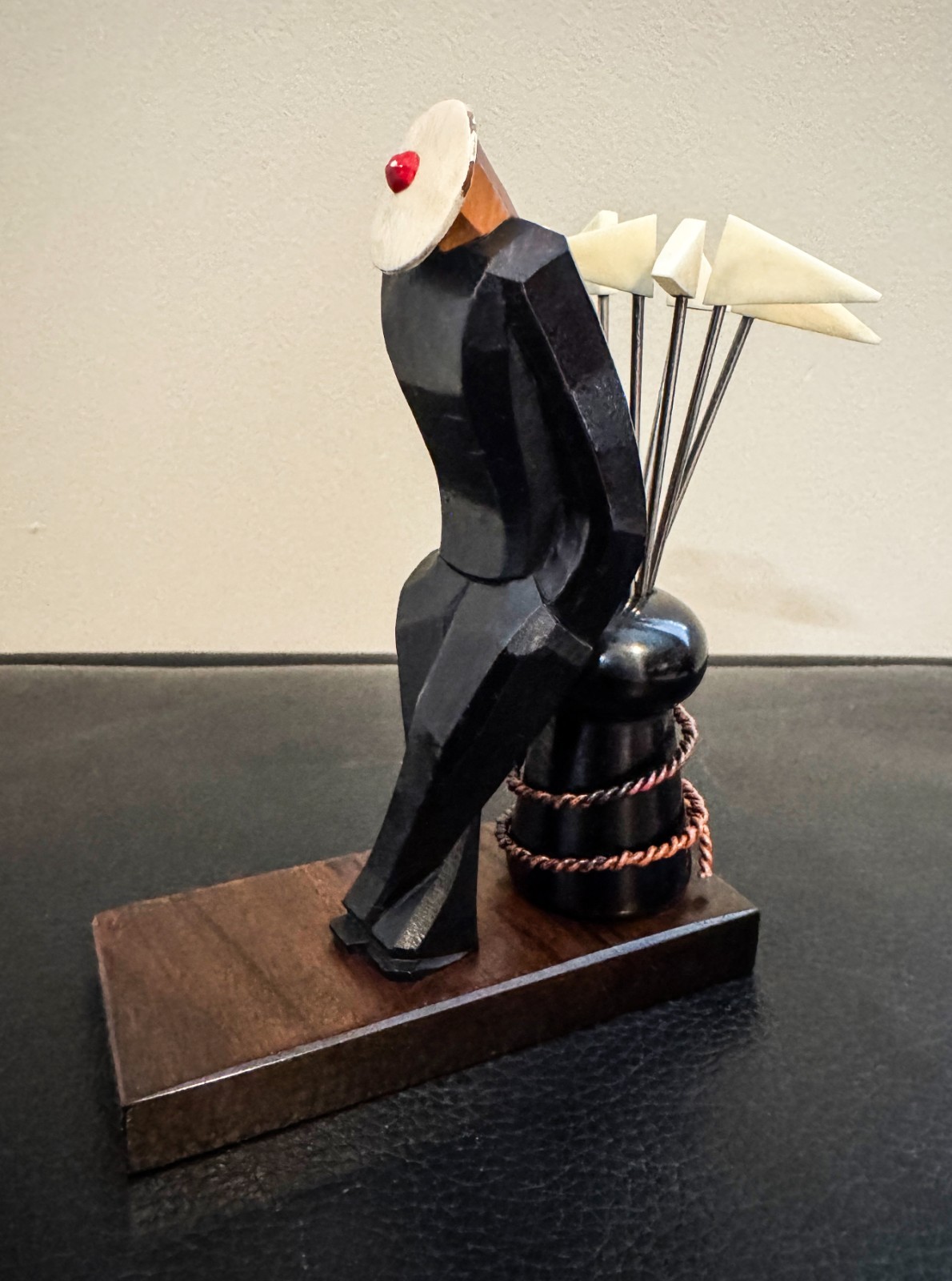 EXCEPTIONAL FRENCH ART DECO MACASSAR CUBIST SAILOR COCKTAIL PICK SET C 1932 EXCEPTIONAL FRENCH ART DECO MACASSAR CUBIST SAILOR COCKTAIL PICK SET C 1932