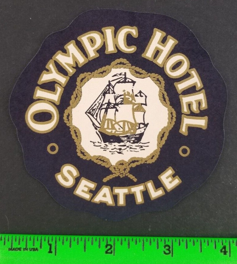 Vintage Olympic Hotel Seattle Washington Travel Label
