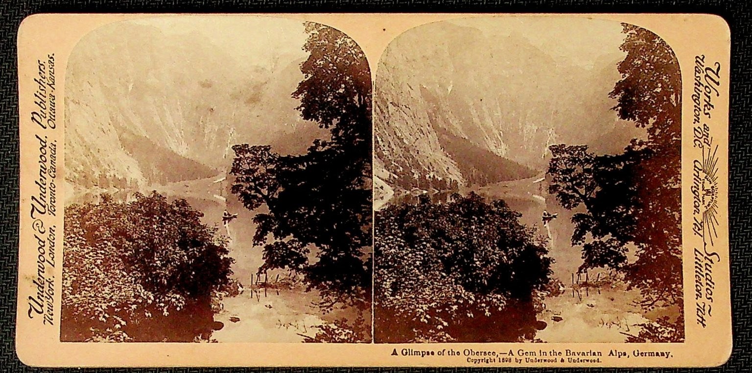 Obersee Bavarian Alps Germany Stereoview Underwood & Underwood 1898 Obersee Bavarian Alps Germany Stereoview Underwood & Underwood 1898