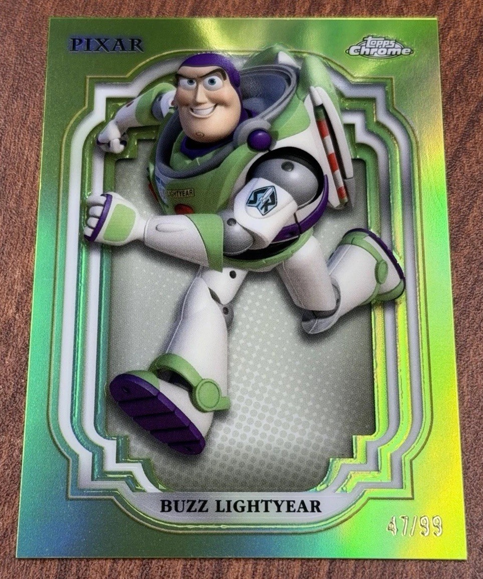 2024 Topps Chrome Disney Pixar Green Refractor #64 Buzz Lightyear /99 Toy Story