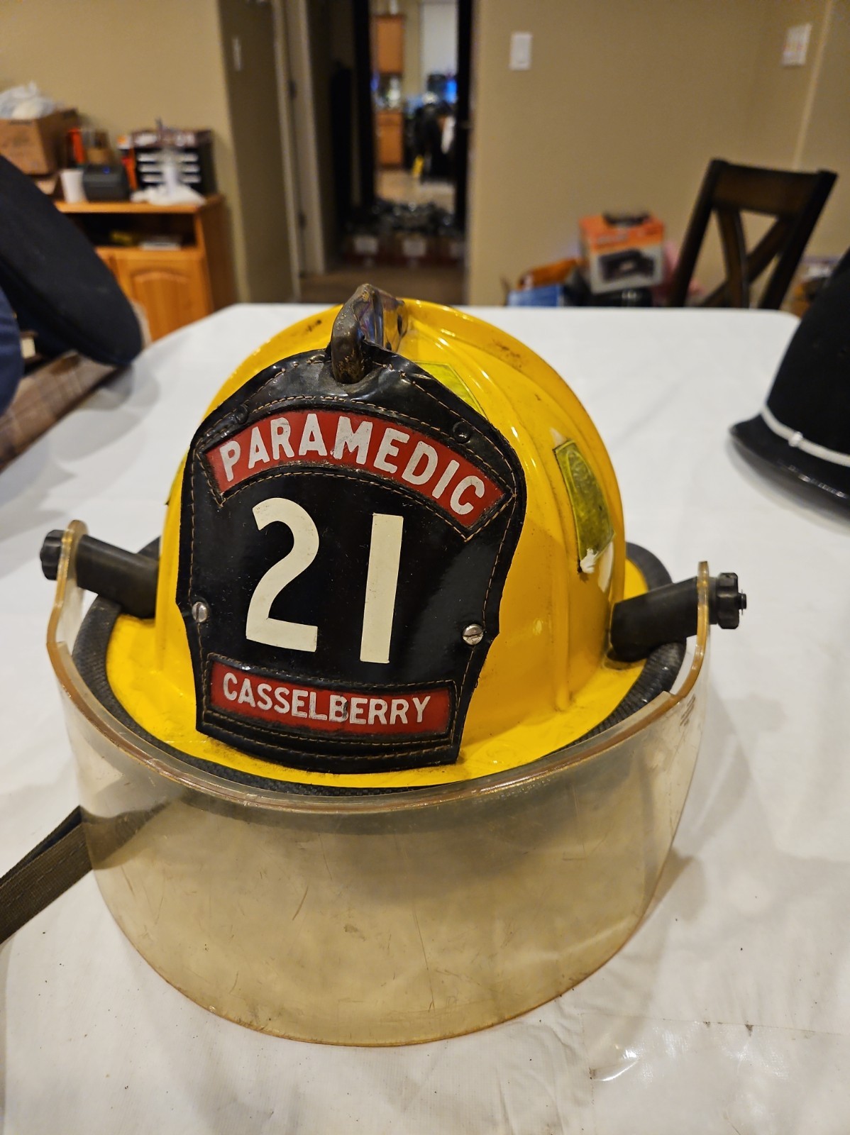 Vintage Cairns 1010 Firefighter Helmet W/ Leather Paramedic 21 Shield & Visor Vintage Cairns 1010 Firefighter Helmet W/ Leather Paramedic 21 Shield & Visor