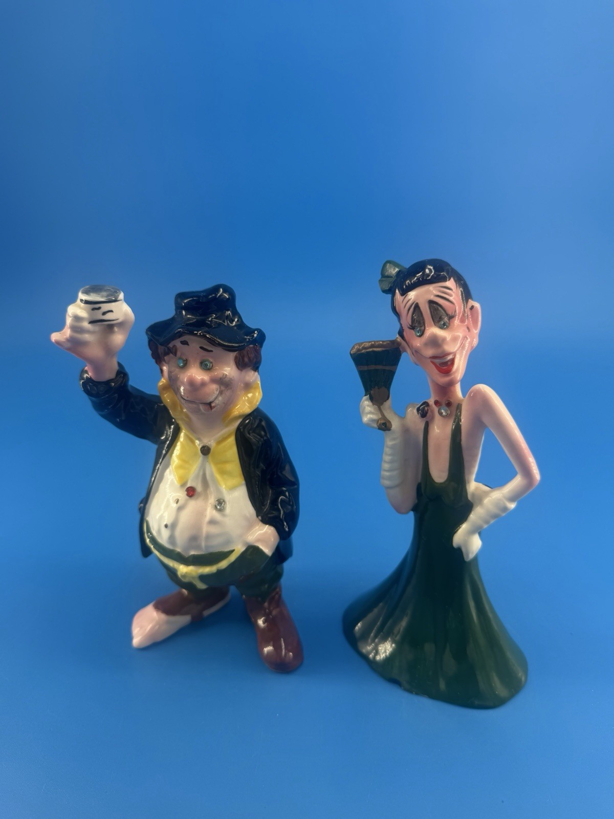 VTG Pair Kreiss Psycho Ceramics Drinkers Party Goer Mid-Century Novelty Pottery VTG Pair Kreiss Psycho Ceramics Drinkers Party Goer Mid-Century Novelty Pottery