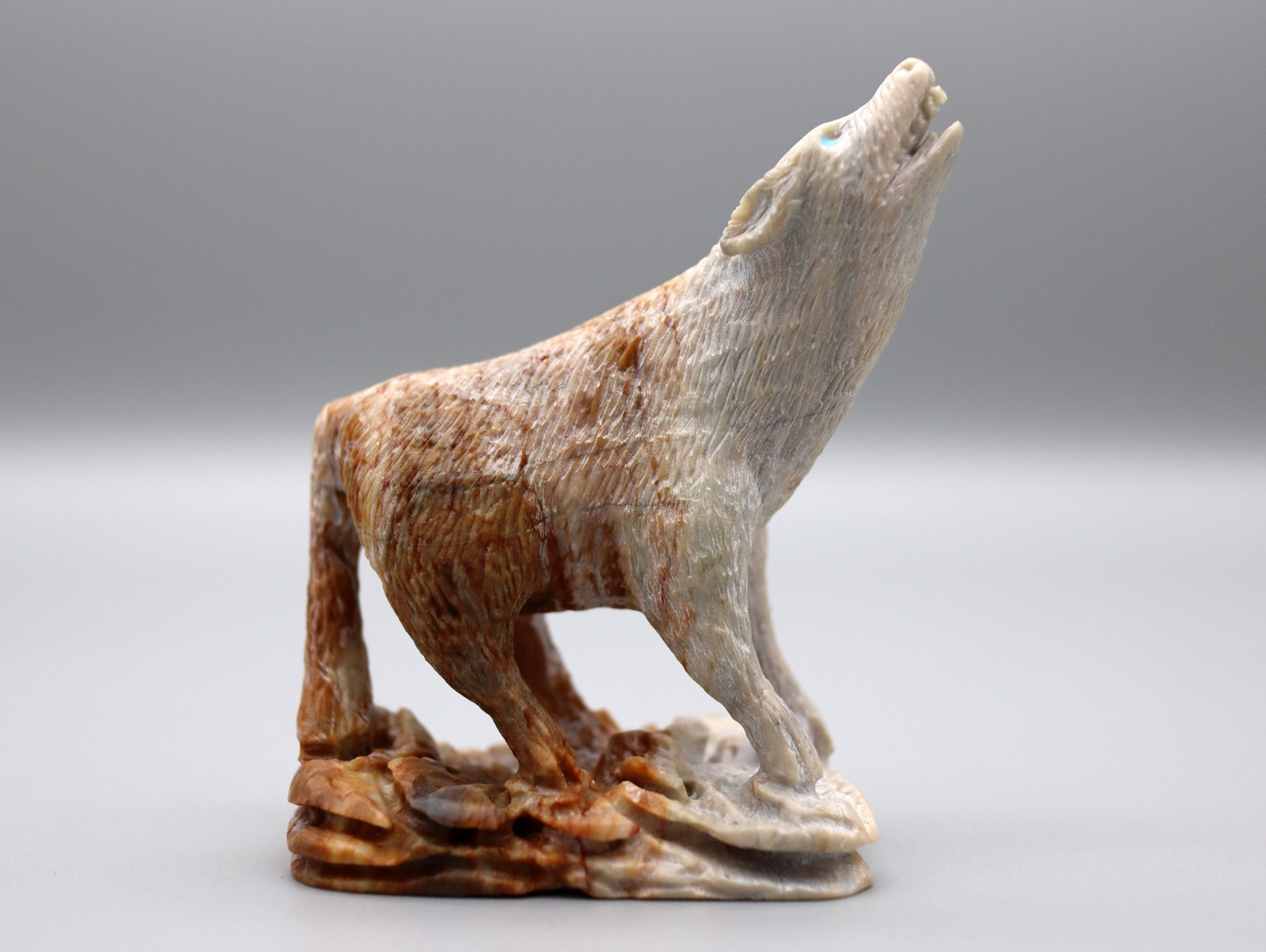 Calvin Weeka Picasso Marble Zuni Wolf Fetish Calvin Weeka Picasso Marble Zuni Wolf Fetish
