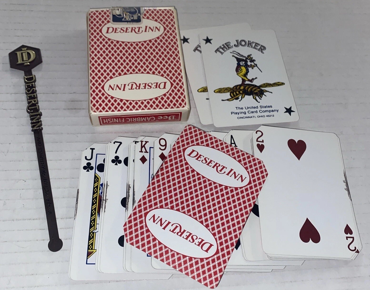 VTG 2 Desert Inn Hotel Casino Souvenirs Deck Playing Cards Swizzle Stick Vegas VTG 2 Desert Inn Hotel Casino Souvenirs Deck Playing Cards Swizzle Stick Vegas