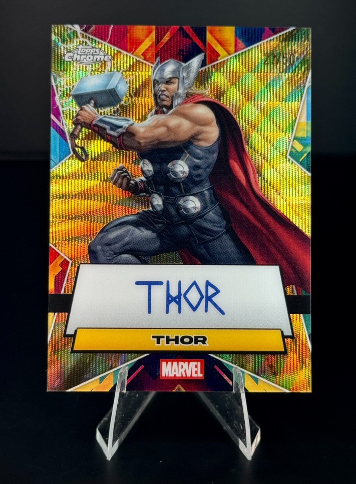 2025 Topps Chrome Marvel - Thor Facsimile Gold Wave /50 Auto Avengers Doomsday 2025 Topps Chrome Marvel - Thor Facsimile Gold Wave /50 Auto Avengers Doomsday