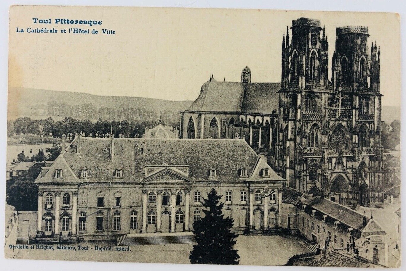 Vintage Toul France La Cathedrale Toul Cathedral Postcard RPPC 3047