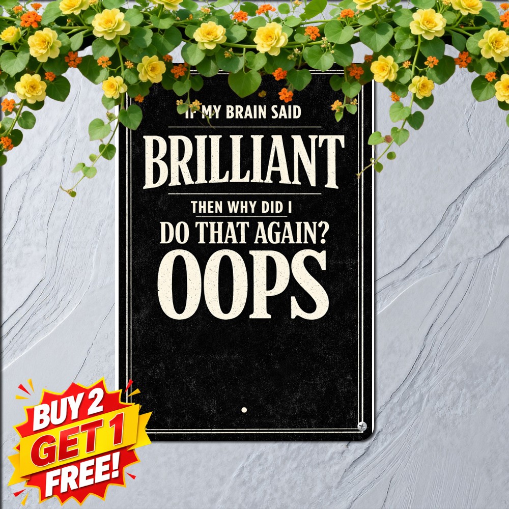 Its The Thought That Counts Tin Sign Sarcastic Tavern Bar Metal Wall Plaque 8x12