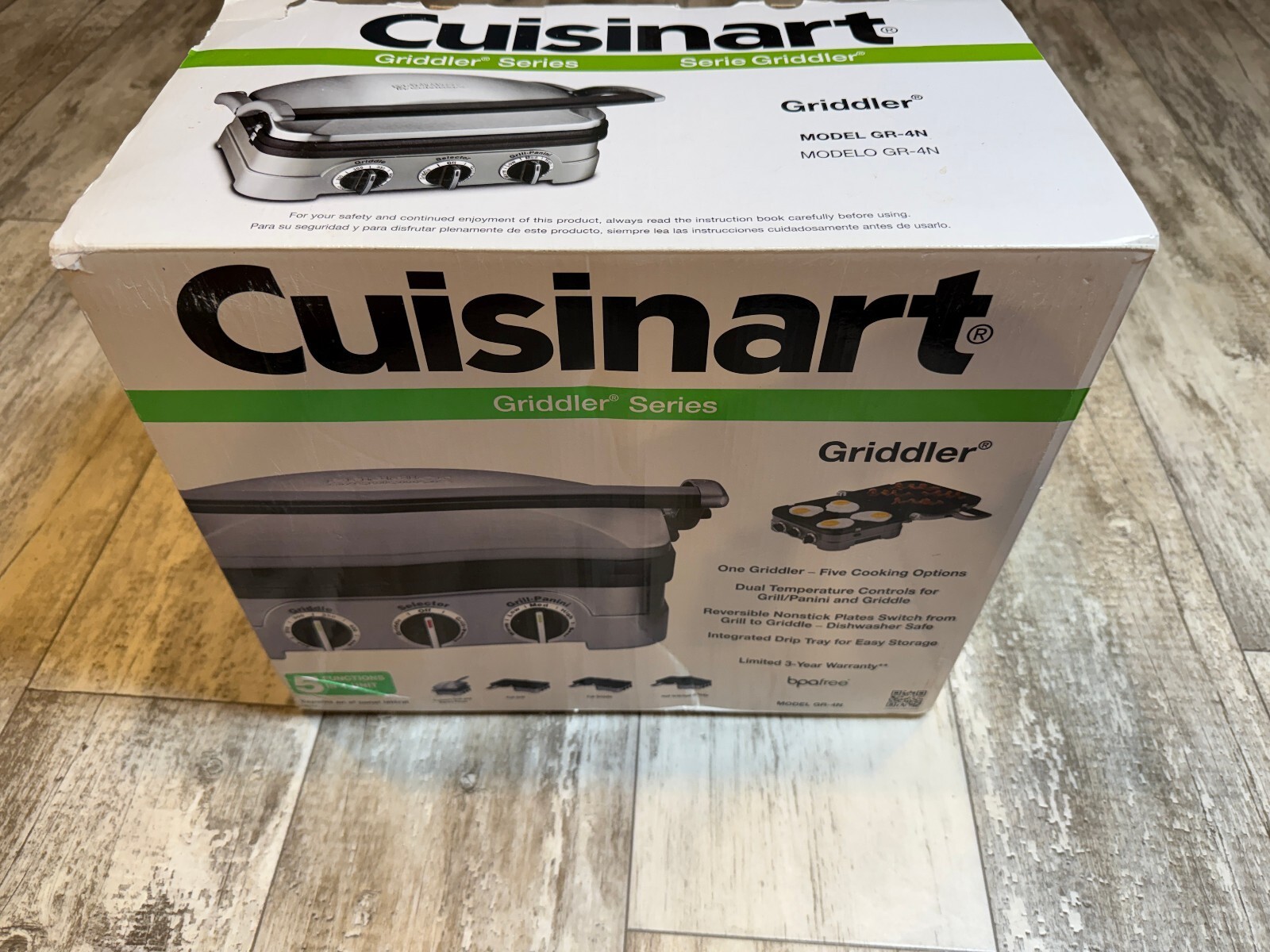 Cuisinart Griddler GR-4N 5 in 1 Electric Grill Panini Press Griddle New In Box
