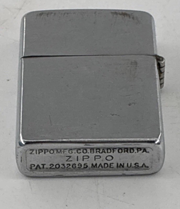 Vintage 1950-1953 Zippo Chrome Lighter Pat 2032695 5-Barrel Hinge USA