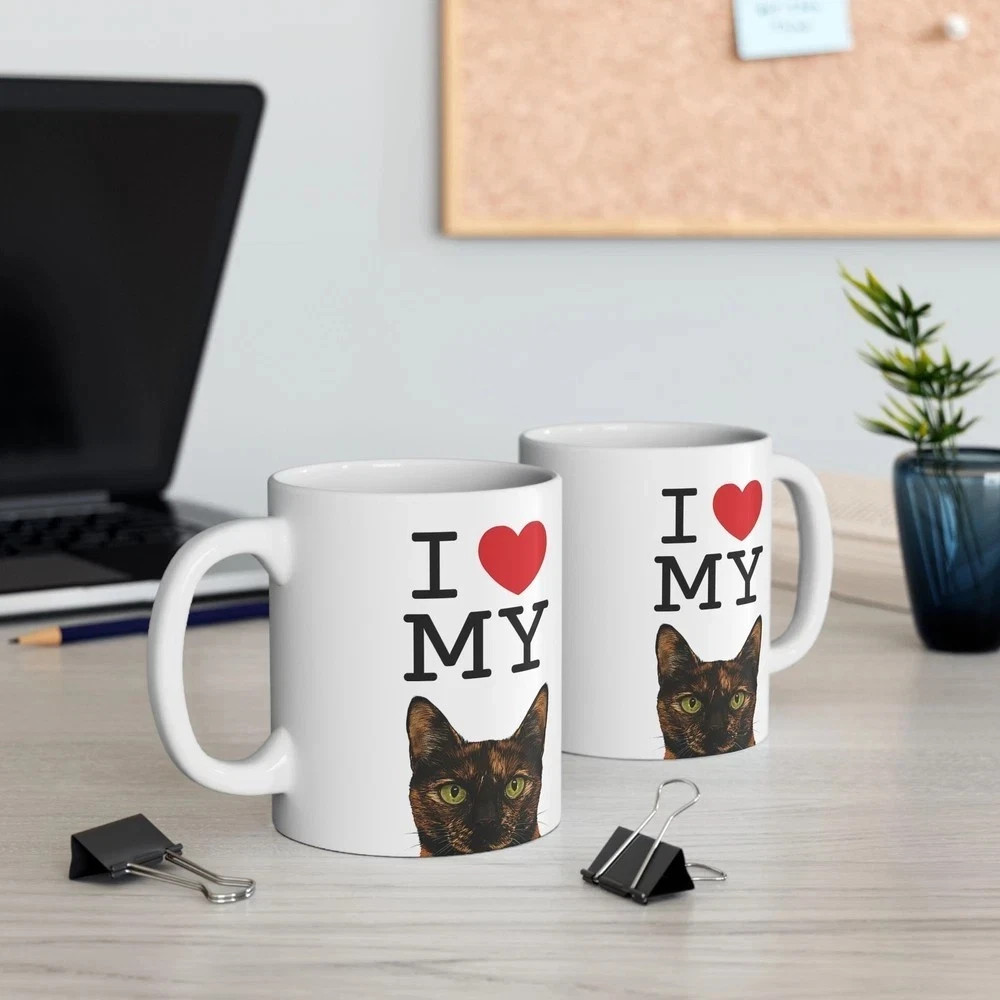 I Love My Cat Mug 11oz - Cute Tortie Cat Coffee Cup for Cat Lovers I Love My Cat Mug 11oz - Cute Tortie Cat Coffee Cup for Cat Lovers