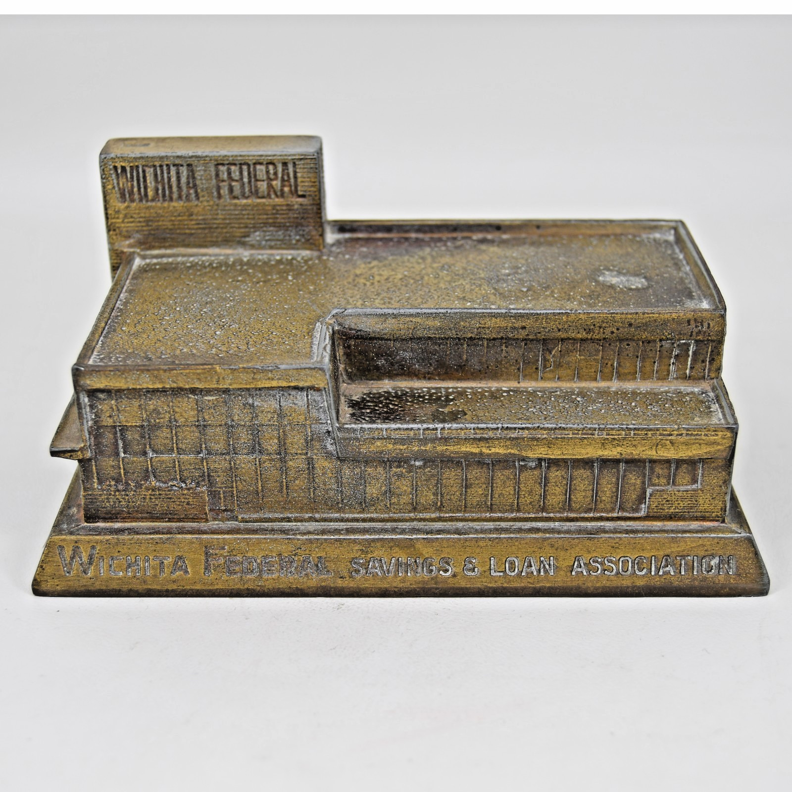 VTG Wichita Federal Savings & Loan Assn Souvenir Building Banthrico Bank Metal VTG Wichita Federal Savings & Loan Assn Souvenir Building Banthrico Bank Metal