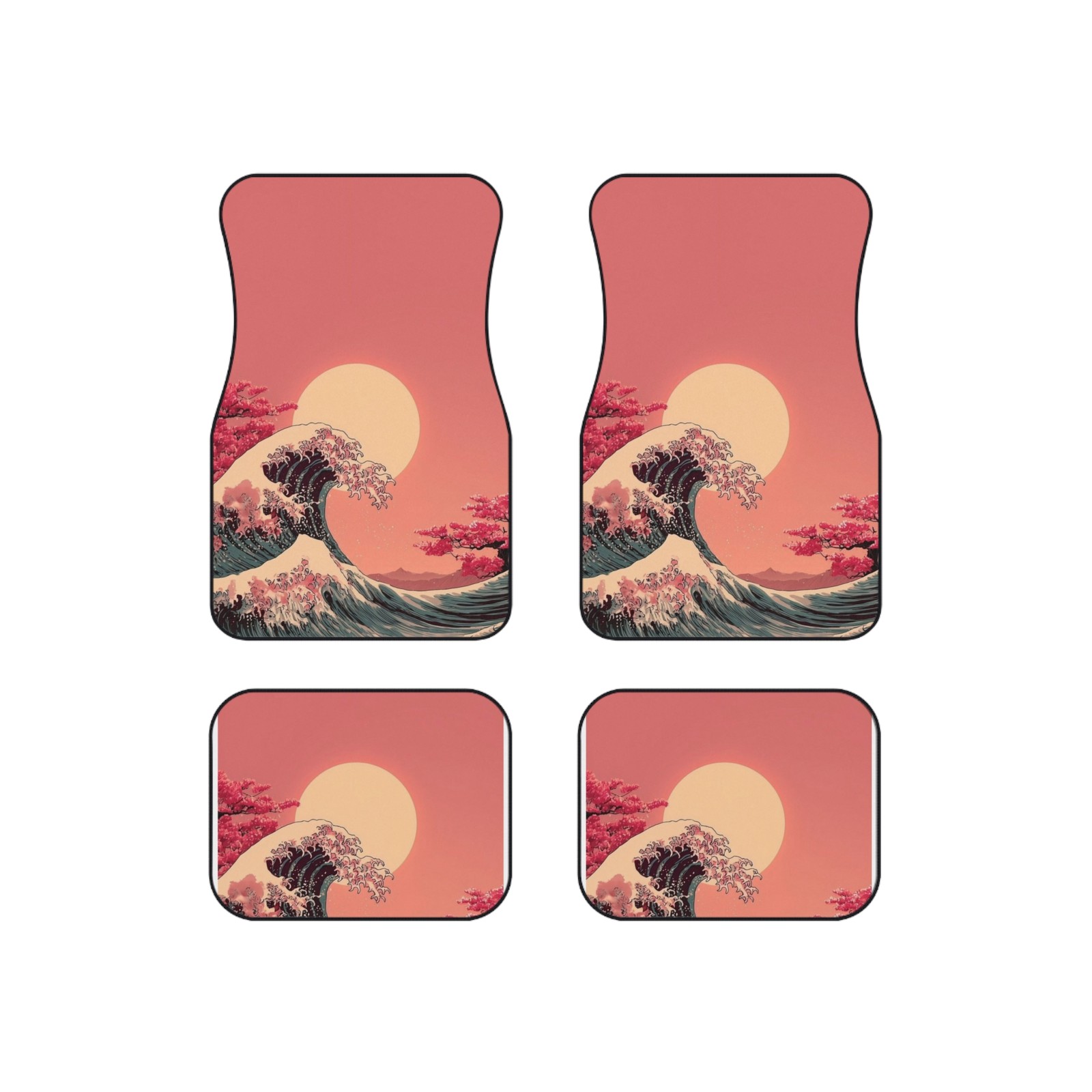 JAPANESE SUNSET WAVES Car Mats (Set of 4) JAPANESE SUNSET WAVES Car Mats (Set of 4)