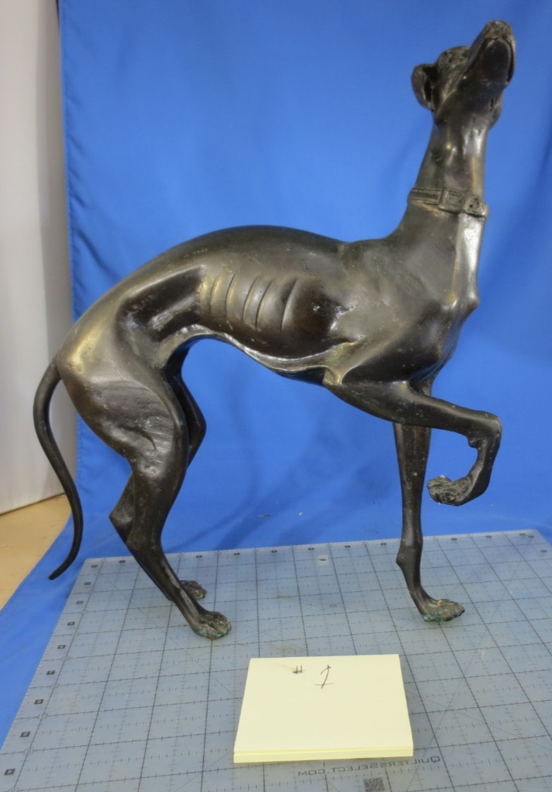 Bronze Whippet Greyhound Dog Metal Art Sculpture Figurine Vintage 12 inch Bronze Whippet Greyhound Dog Metal Art Sculpture Figurine Vintage 12 inch