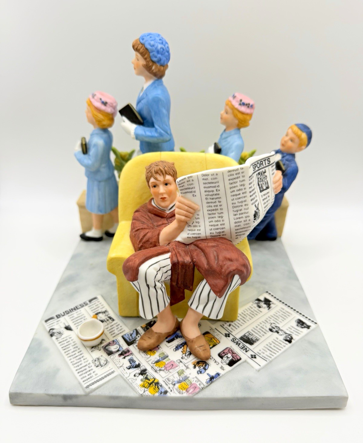 NORMAN ROCKWELL iconic The Saturday Evening Post “Sunday Morning” Porcelain RARE