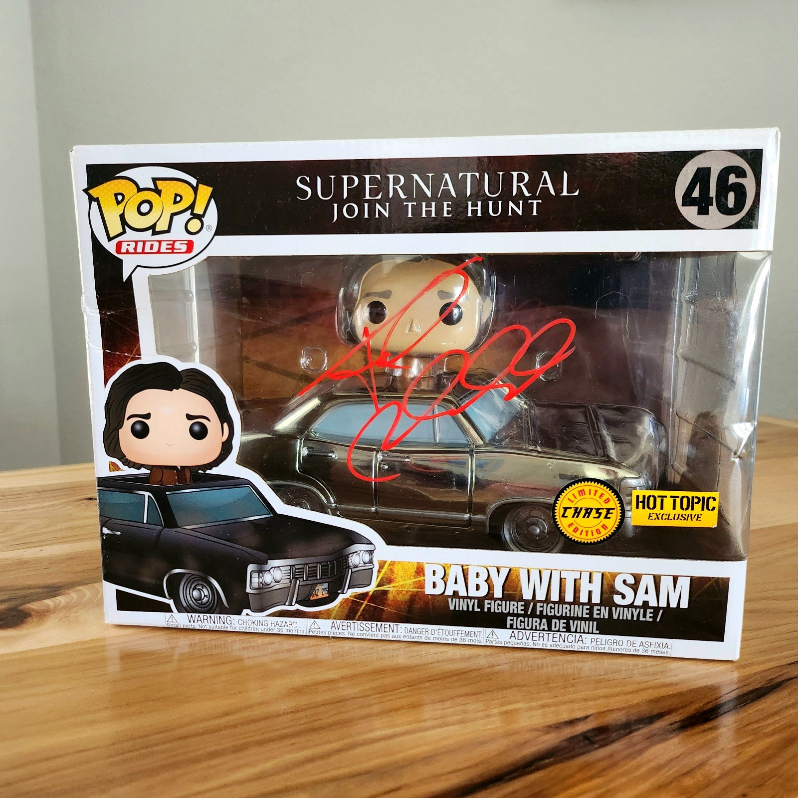 ⭐SUPERNATURAL FUNKO RIDE: Jared Padalecki signed BABY w/SAM CHASE Hot Topic  JSA