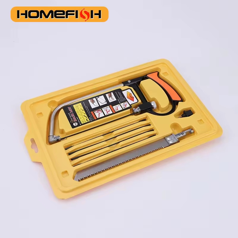 8In1 Saw Multi Purpose Hand DIY Steel Saw Metal Wood Glass Saw Kit 6 Blades Wood