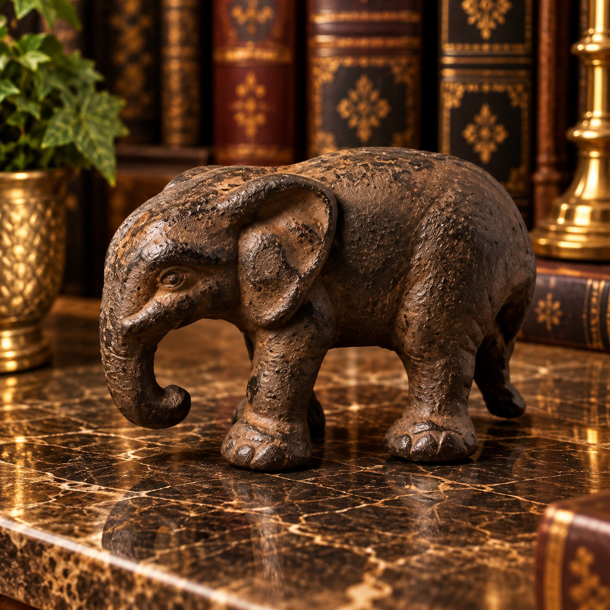 Vintage Cast Iron Elephant Antique Doorstop or Paperweight Patina Vintage Cast Iron Elephant Antique Doorstop or Paperweight Patina