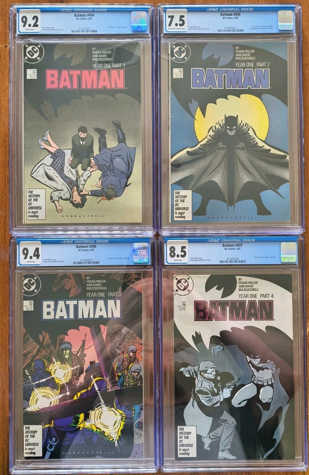 Batman: Year One (DC Comics 1987) #404/405/406/407 CGC SET - 9.4 + More Miller