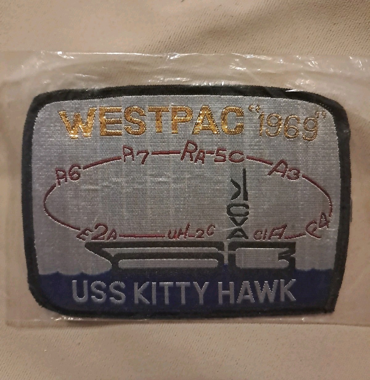 Vintage 1969 USS Kitty Hawk WESTPAC Cruise Patch Original Packaging Vietnam War 