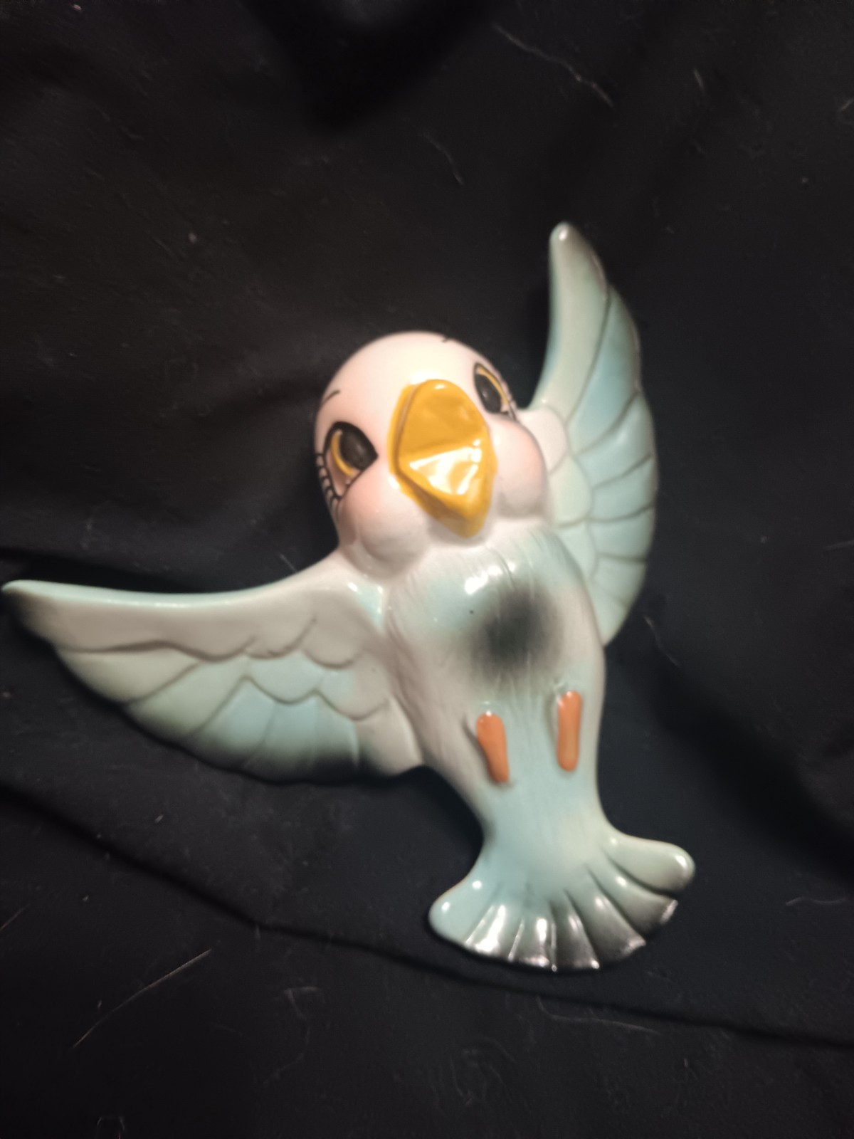 Vintage Lefton Flying Bluebird wall pocket Japan Ceramic 1950s MC Vintage Lefton Flying Bluebird wall pocket Japan Ceramic 1950s MC
