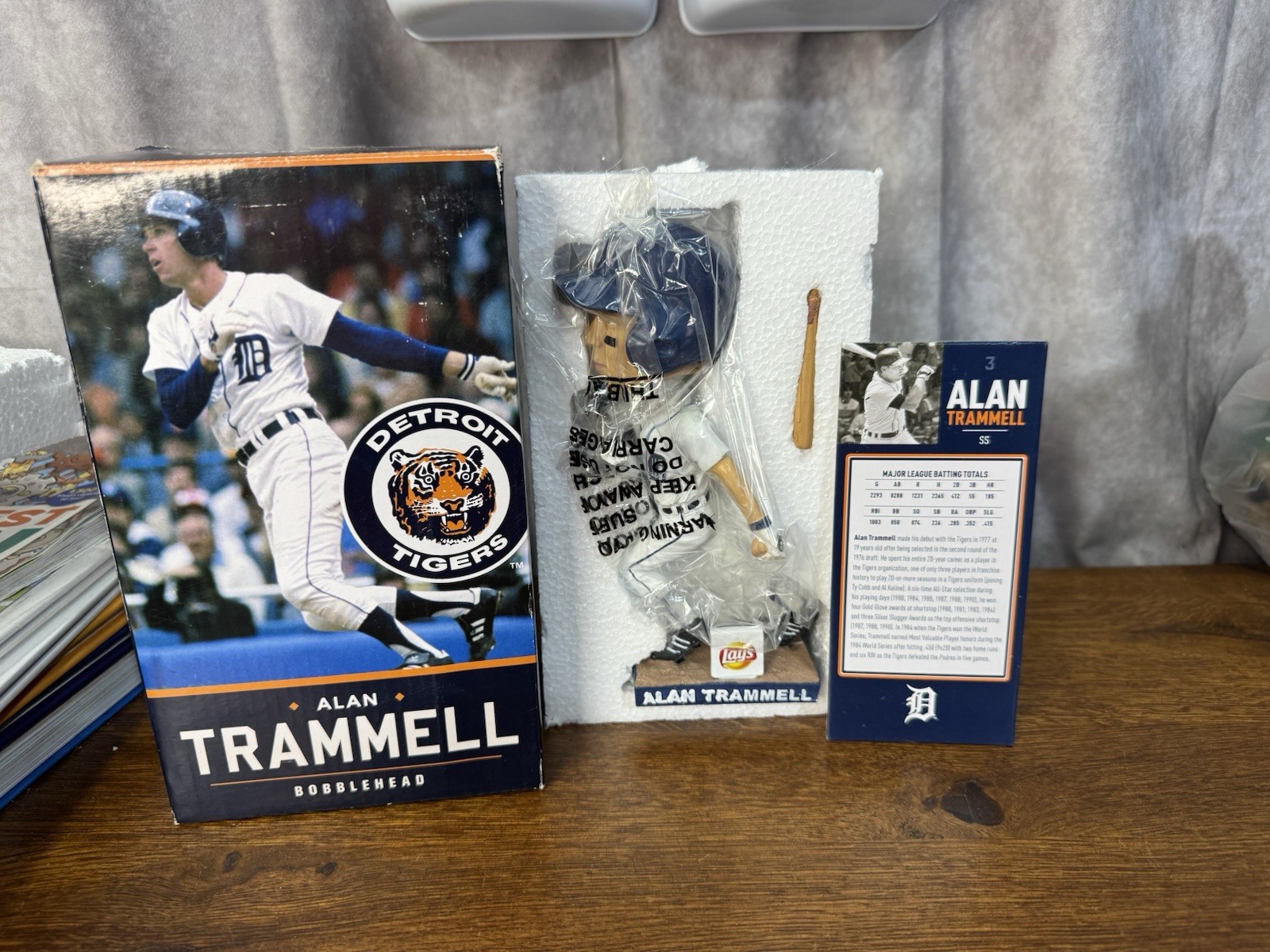 Alan Trammell Detroit Tigers Baseball Bobblehead With Information Stand Up Card