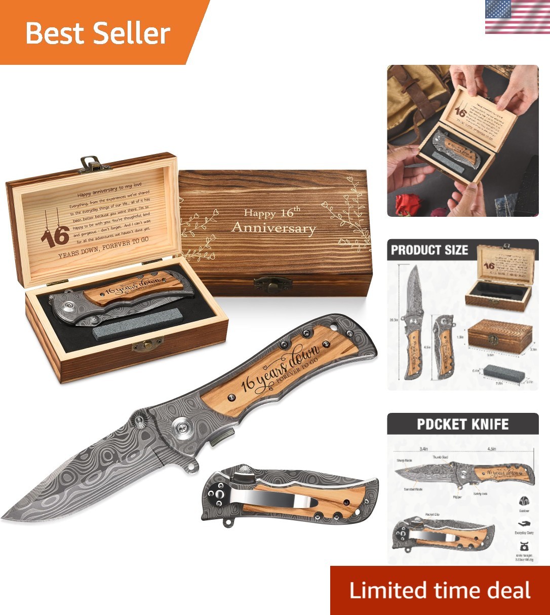 GiveGreatGift 25  Anniversary for Men Gifts, 25th Wedding brown black